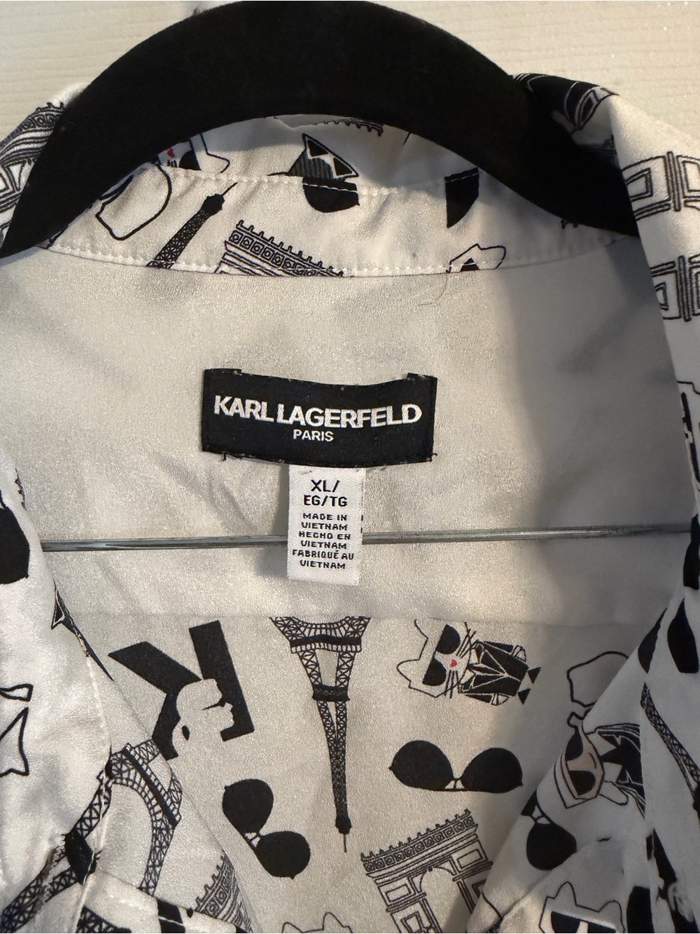 Karl Lagerfeld White Blouse with Black Icon Motif - Picture 4 of 4